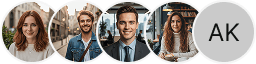 Molteplici avatar di profili di investitori nel blocco di recensioni di trading su Faggio Rendenza